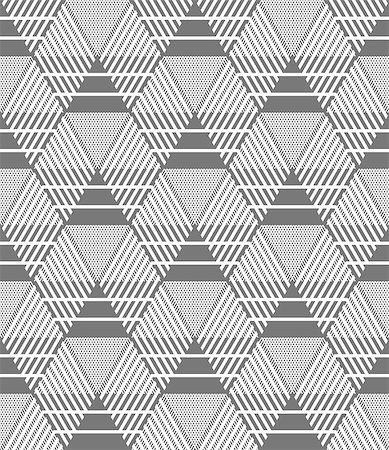 simsearch:400-08409083,k - Seamless hexagons, diamonds and triangles pattern. Geometric texture. Vector art. Photographie de stock - Aubaine LD & Abonnement, Code: 400-08413351