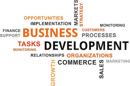 simsearch:400-08652442,k - A word cloud of business development related items Foto de stock - Super Valor sin royalties y Suscripción, Código: 400-08413412