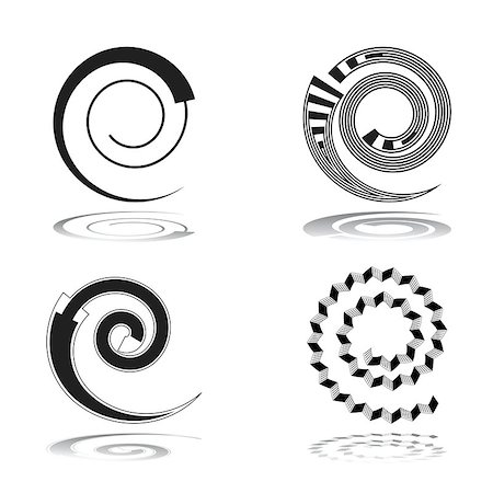 simsearch:400-07986691,k - Spiral design elements set. Vector art. Fotografie stock - Microstock e Abbonamento, Codice: 400-08413550