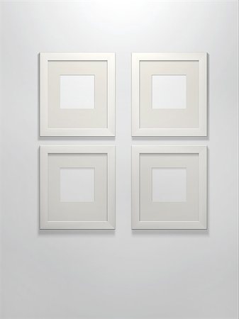 Four 3d picture frames on a white wall Stock Photo - Budget Royalty-Free & Subscription, Code: 400-08413629