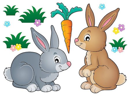 rabbit ears clipart - Rabbit topic image 1 - eps10 vector illustration. Stock Photo - Budget Royalty-Free & Subscription, Code: 400-08413696