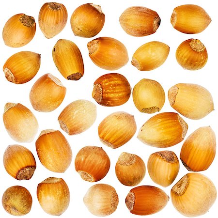 simsearch:400-04173906,k - Big size set of forest hazelnuts isolated on white background Stock Photo - Budget Royalty-Free & Subscription, Code: 400-08413899