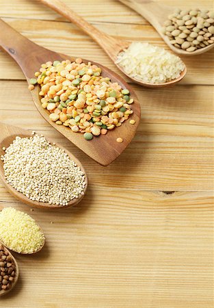 simsearch:400-06098966,k - assortment of different grains - buckwheat, rice, lentils, quinoa Stockbilder - Microstock & Abonnement, Bildnummer: 400-08427109