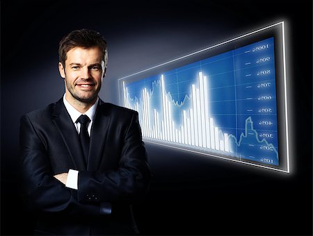 simsearch:400-05124201,k - businessman and blue diagram Stockbilder - Microstock & Abonnement, Bildnummer: 400-08427200