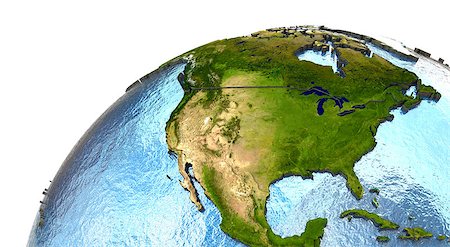 North America on highly detailed planet Earth with embossed continents and country borders. Elements of this image furnished by NASA. Photographie de stock - Aubaine LD & Abonnement, Code: 400-08427625