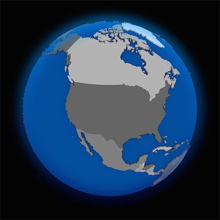 simsearch:400-04865676,k - north America on political globe on black background Fotografie stock - Microstock e Abbonamento, Codice: 400-08427645