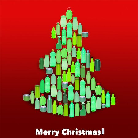 simsearch:400-08427011,k - Green plastic bottles forming a christmas tree - environment concept Foto de stock - Royalty-Free Super Valor e Assinatura, Número: 400-08427766