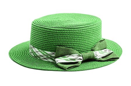 Green Summer hat isolated on white background. Stock Photo - Budget Royalty-Free & Subscription, Code: 400-08427979