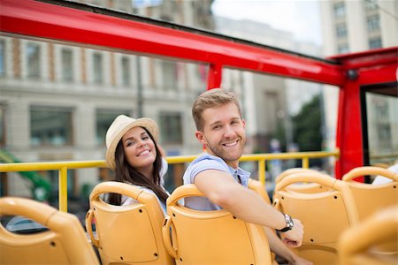 Young couple in the tour bus Stock Photo - Budget Royalty-Free & Subscription, Code: 400-08428120