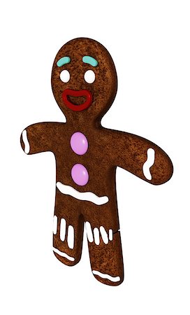 gingerbread man isolated on white background Stock Photo - Budget Royalty-Free & Subscription, Code: 400-08428283