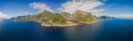 simsearch:400-08428494,k - Aerial panorama of Lofoten islands in Norway Stockbilder - Microstock & Abonnement, Bildnummer: 400-08428496