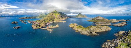 simsearch:400-08428494,k - Scenic aerial panorama of fishing village Mortsund on Lofoten islands in Norway Stockbilder - Microstock & Abonnement, Bildnummer: 400-08428493