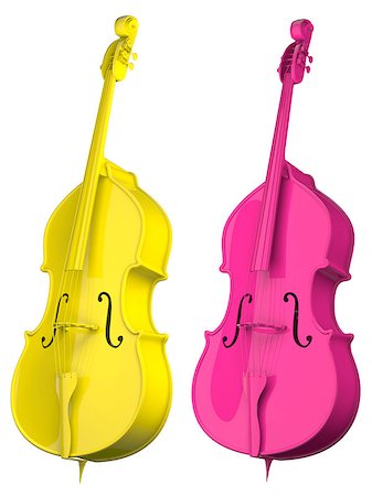 simsearch:600-06936048,k - Two Cello bright colors isolated on white background Stockbilder - Microstock & Abonnement, Bildnummer: 400-08429068