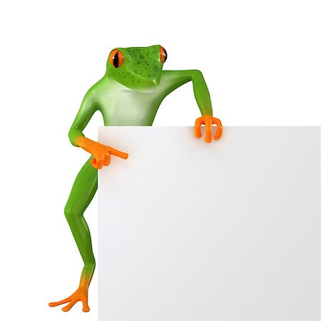 simsearch:400-06461608,k - The frog shows the template for the inscription, isolated on white background Foto de stock - Super Valor sin royalties y Suscripción, Código: 400-08429198