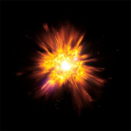 explosion (détonation) - An image of a great explosion with flying sparks Foto de stock - Super Valor sin royalties y Suscripción, Código: 400-08429307
