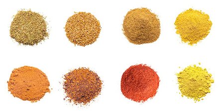 simsearch:400-06365740,k - Colorful spices variety collection isolated on white background Stockbilder - Microstock & Abonnement, Bildnummer: 400-08429509