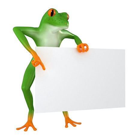 simsearch:400-06461608,k - The frog shows the template for the inscription, isolated on white background Foto de stock - Super Valor sin royalties y Suscripción, Código: 400-08429953