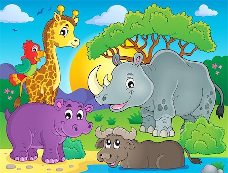 simsearch:400-06850445,k - African fauna theme image 3 - eps10 vector illustration. Stock Photo - Budget Royalty-Free & Subscription, Code: 400-08434001