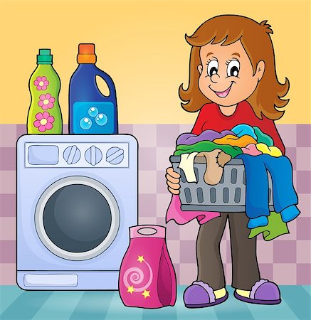 simsearch:640-03260502,k - Laundry theme image 2 - eps10 vector illustration. Stock Photo - Budget Royalty-Free & Subscription, Code: 400-08434038