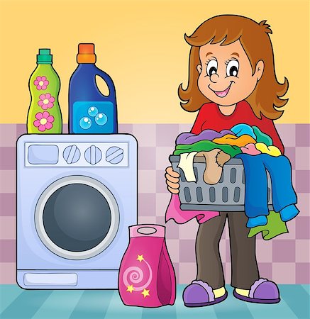 simsearch:700-01837407,k - Laundry theme image 2 - eps10 vector illustration. Foto de stock - Super Valor sin royalties y Suscripción, Código: 400-08434038