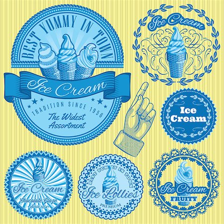 sign shop icon - set of vector patterns with different kinds of ice cream Stock Photo - Budget Royalty-Free & Subscription, Code: 400-08430090