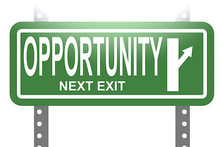 simsearch:400-09097706,k - Opportunity green sign board isolated image with hi-res rendered artwork that could be used for any graphic design. Foto de stock - Super Valor sin royalties y Suscripción, Código: 400-08430119