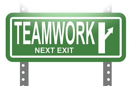 simsearch:400-09097706,k - Teamwork green sign board isolated image with hi-res rendered artwork that could be used for any graphic design. Foto de stock - Super Valor sin royalties y Suscripción, Código: 400-08430134