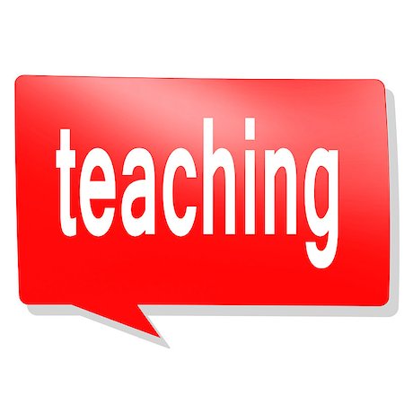 simsearch:400-08286852,k - Teaching word on red speech bubble image with hi-res rendered artwork that could be used for any graphic design. Fotografie stock - Microstock e Abbonamento, Codice: 400-08430133