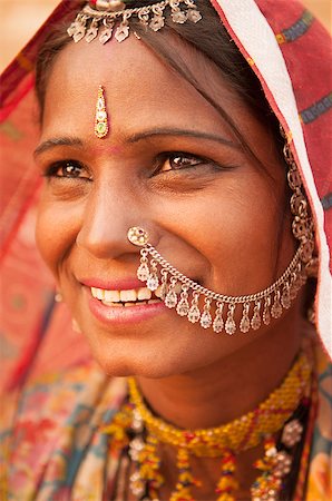 Portrait of Traditional Indian woman in sari costume covered her head with veil, India Stock Photo - Budget Royalty-Free & Subscription, Code: 400-08430146