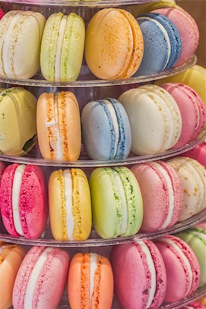 simsearch:400-06564979,k - Macarons in different colors and flavors, displayed on an etagere Stock Photo - Budget Royalty-Free & Subscription, Code: 400-08430203