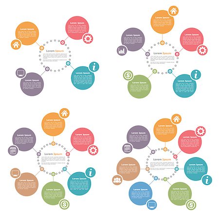 Circle infographics design templates set, four, five, six and seven steps or options, vector eps10 illustration Stock Photo - Budget Royalty-Free & Subscription, Code: 400-08430309
