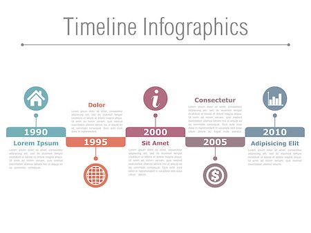 simsearch:400-08225044,k - Horizontal timeline infographics design template, vector eps10 illustration Foto de stock - Super Valor sin royalties y Suscripción, Código: 400-08430317