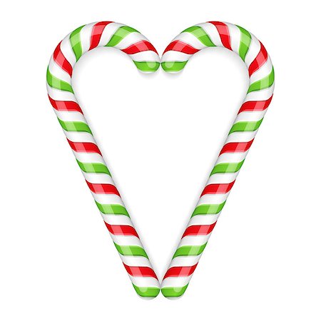 simsearch:400-04271654,k - Two candy canes, red and green colors, vector eps10 illustration Photographie de stock - Aubaine LD & Abonnement, Code: 400-08430336