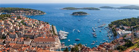 Panorama view of Hvar Town, Hvar Island, Croatia Stock Photo - Budget Royalty-Free & Subscription, Code: 400-08430354