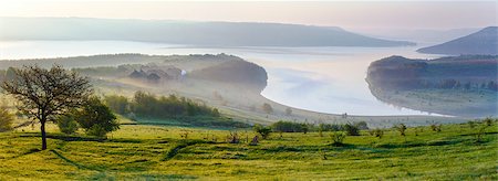 simsearch:400-04306537,k - Bakota ( is a historic submerged settlement) morning misty spring panorama ( Khmelnytskyi Oblast, Ukraine) Stock Photo - Budget Royalty-Free & Subscription, Code: 400-08430471