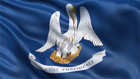 US state flag of Louisiana with great detail waving in the wind. Stock Photo - Budget Royalty-Free & Subscription, Code: 400-08430673