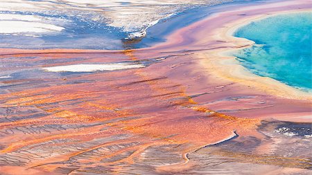 simsearch:400-05015574,k - Grand prismatic spring in midway geyser basin in Yellowstone National Park Stock Photo - Budget Royalty-Free & Subscription, Code: 400-08430915