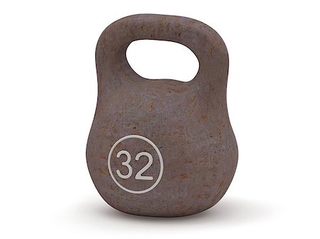 simsearch:400-07103428,k - Rusty dumbell rendered with soft shadows on white background Photographie de stock - Aubaine LD & Abonnement, Code: 400-08430928