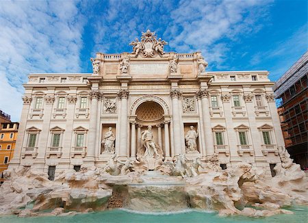 restored facade of Fountain di Trevi in Rome at day, Italy Stockbilder - Microstock & Abonnement, Bildnummer: 400-08431297