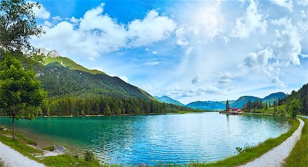 simsearch:400-05716648,k - Beautiful summer Alpine  lake Pillersee sunshine panorama (Austria). Two shots composite picture. Photographie de stock - Aubaine LD & Abonnement, Code: 400-08431420