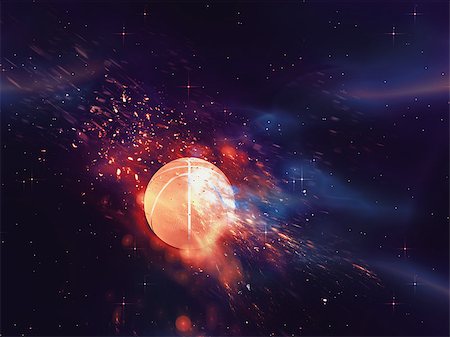 fire tail illustration - Purple space background with basketball ball, explosion effect. Stock Photo - Budget Royalty-Free & Subscription, Code: 400-08431488