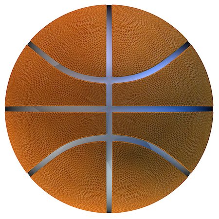 simsearch:400-08431494,k - Digitally rendered illustration of a basketball ball on white background. Stock Photo - Budget Royalty-Free & Subscription, Code: 400-08431492