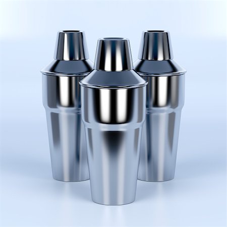 simsearch:400-06914551,k - Three cocktail shakers on shiny background Stock Photo - Budget Royalty-Free & Subscription, Code: 400-08431548