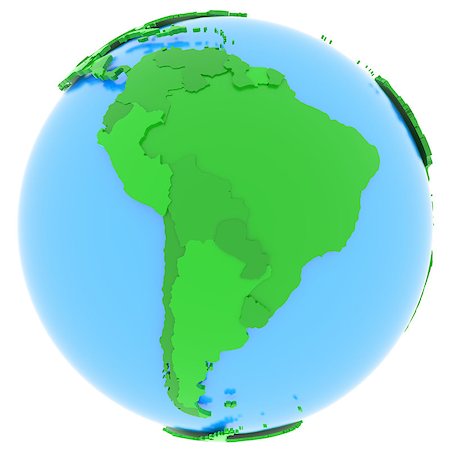 simsearch:400-08429848,k - Political map of South America with countries in different shades of green, isolated on white background. Foto de stock - Royalty-Free Super Valor e Assinatura, Número: 400-08431610