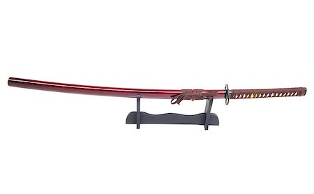 samurai warrior closeup - Real sharp traditional Japanese sword on a white background Stock Photo - Budget Royalty-Free & Subscription, Code: 400-08431675