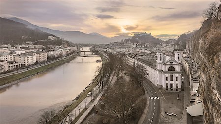 Panoramic view of Salzburg, Salzburger Land, Austria Foto de stock - Super Valor sin royalties y Suscripción, Código: 400-08431976
