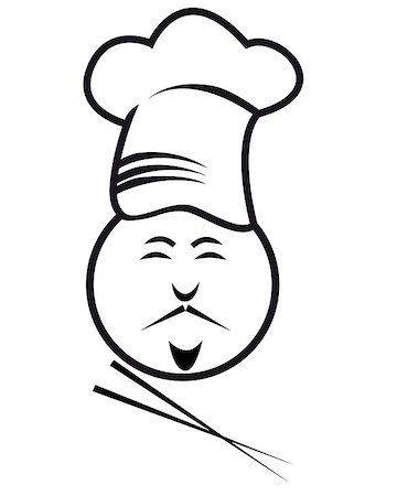 Figure Chef with chopsticks on a white background Stock Photo - Budget Royalty-Free & Subscription, Code: 400-08432364