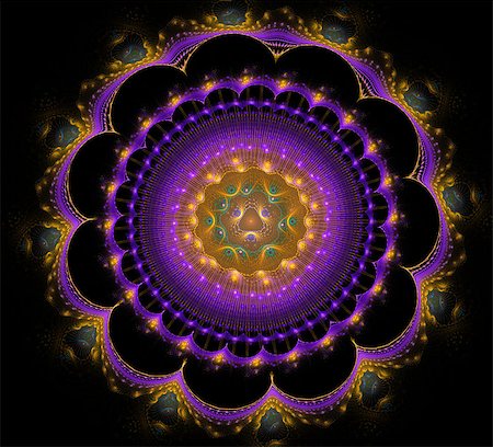Abstract fractal fantasy violet rounded  pattern and shapes.Fractal artwork for creative design,flyer cover, interior, poster. Foto de stock - Royalty-Free Super Valor e Assinatura, Número: 400-08432506