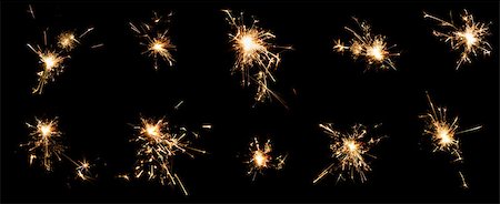 streak - A few frames of the burning Bengal fire with sparks on black background. Closeup. Isolation. Set. Stock Photo - Budget Royalty-Free & Subscription, Code: 400-08432528