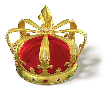 diadème - Gold crown with jewels isolated on white Stock Photo - Budget Royalty-Free & Subscription, Code: 400-08432672